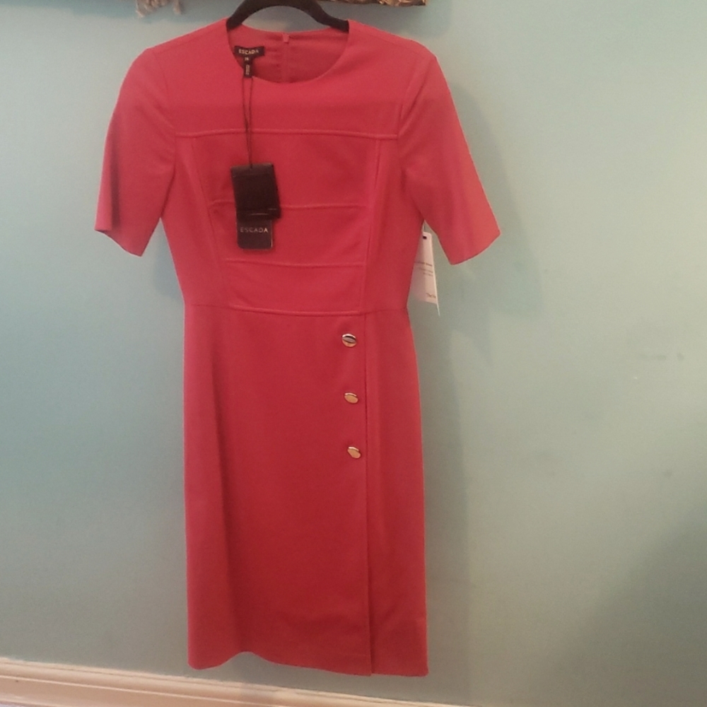 BNWT Cherry Red Escada Dress Size 34 Style:Dorinita